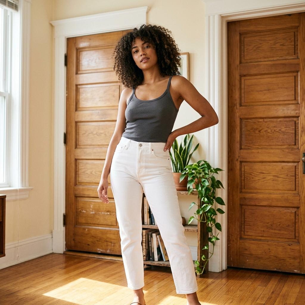 Roupa de referência para espelhamento e lookbook com IA